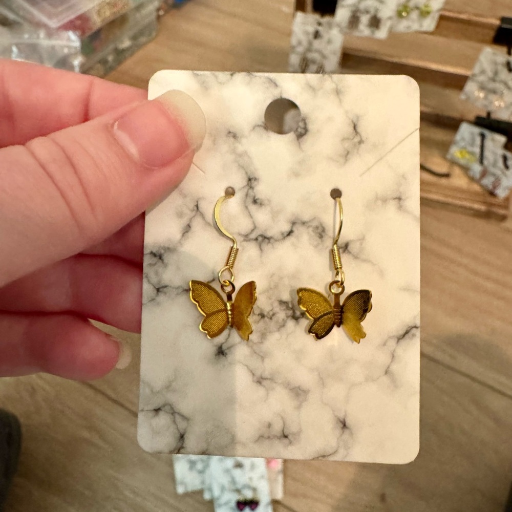 Gold Butterfly Earrings